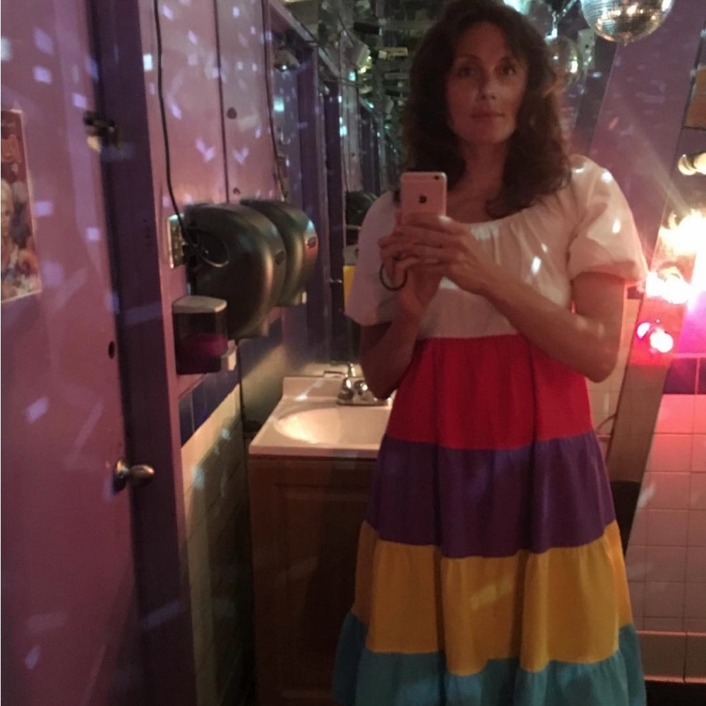 Vintage Colorful Tiered Dress